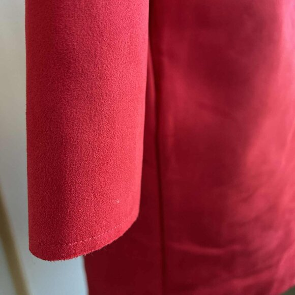 Michael Phillips Zoe Vivid Red Faux-Suede Grommet Open Coat w/ Pockets – US XS - Picture 11 of 12